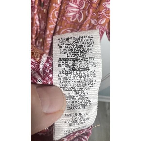 THE GREAT Medium Shoreline Coverup Floral Tan Tie-Waist Cottagecore MIDI Dress - Picture 15 of 16